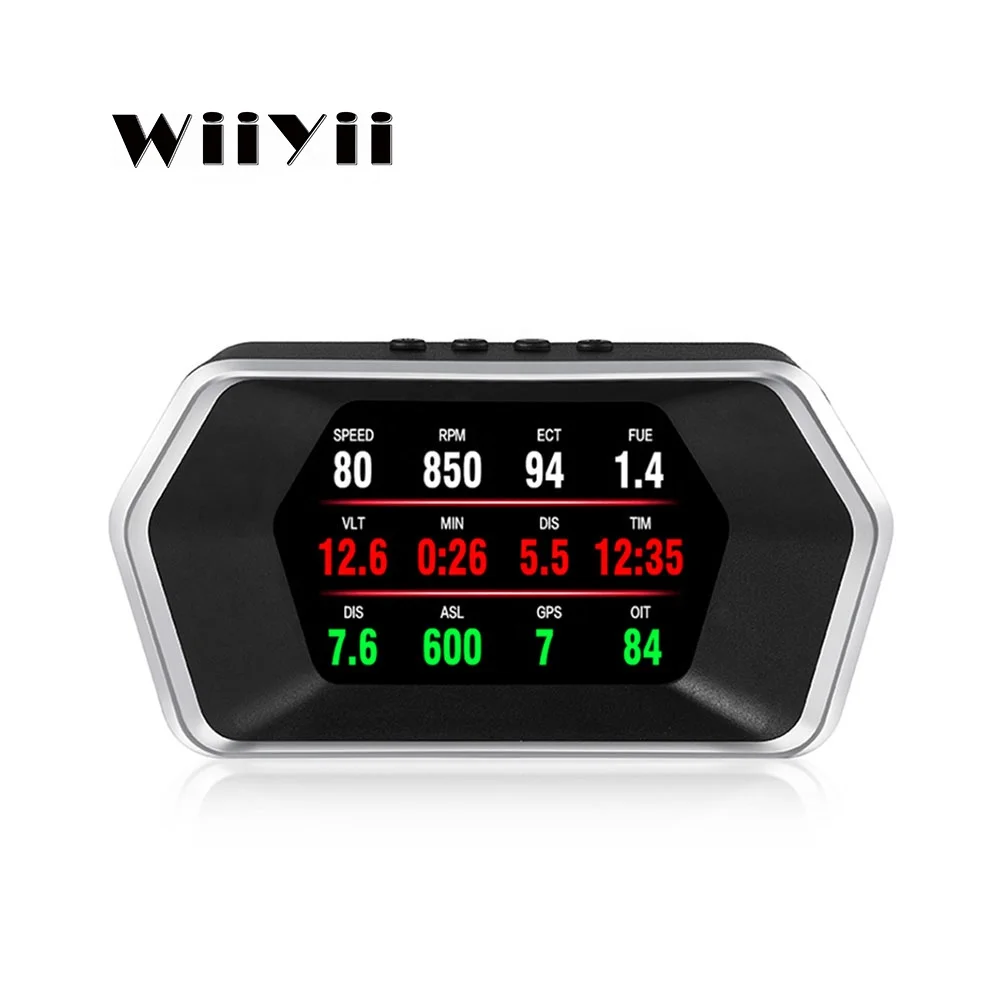 Wiiyii LCD Car Speedometer P17 Digital HUD OBD+GPS Car Head Up Display With Speed  Car Diagnostic Tools