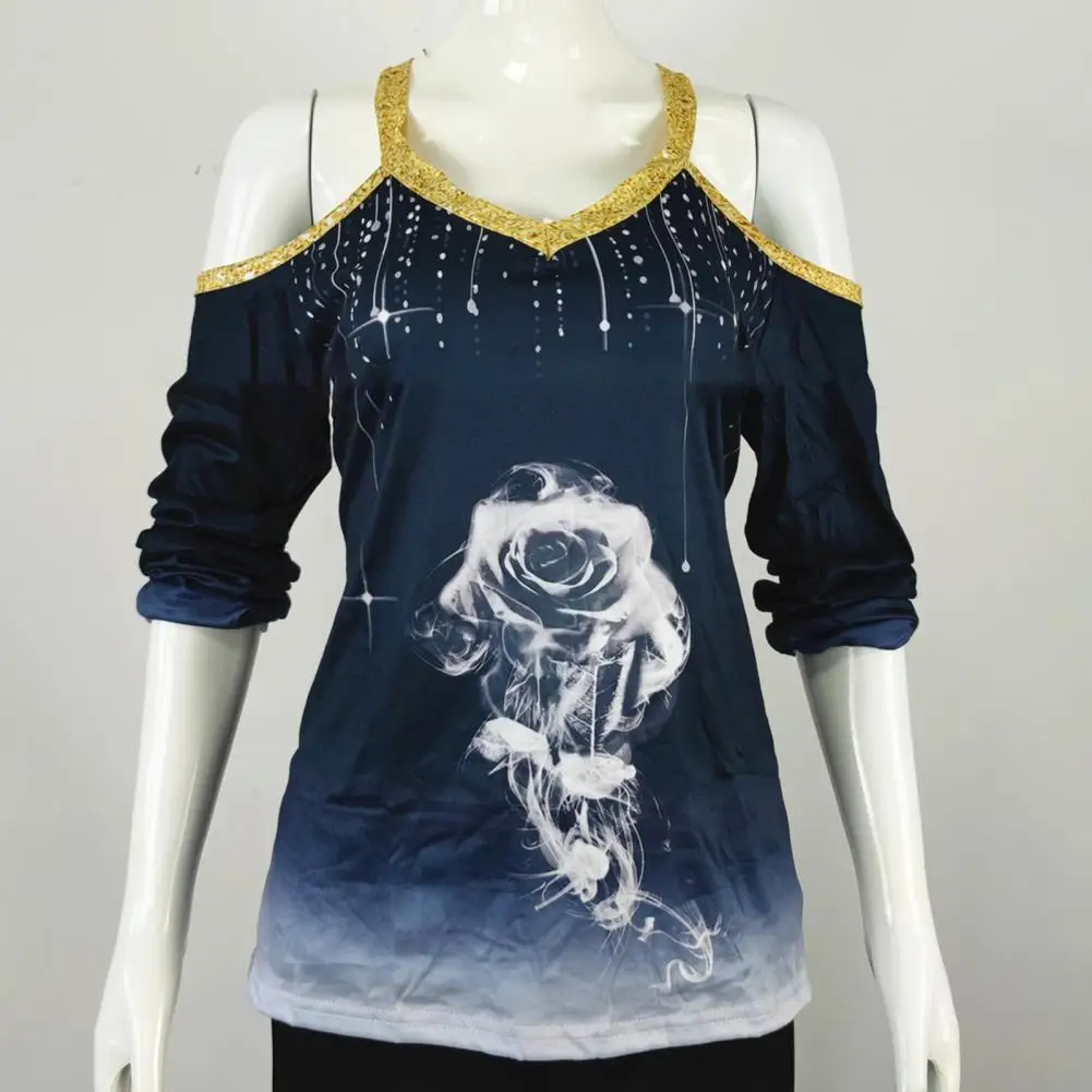 

Great Spring Blouse V Neck Eye-catching Shirt Creative Spring Blouse