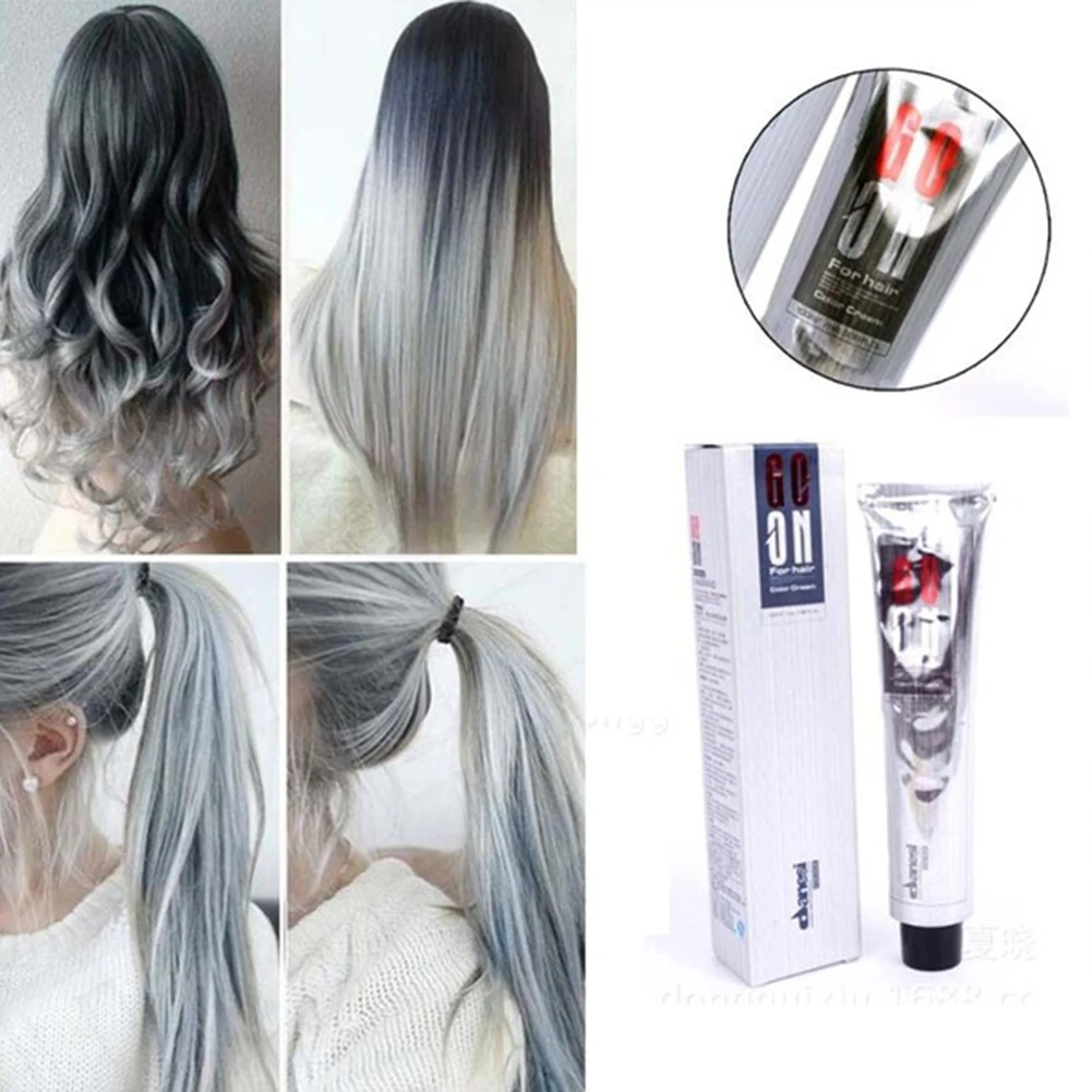 

Fashion Hair Gream Unisex Smoky Gray Punk Style 100ml Light Grey Silver Permanent Hair Dye Color Cream Unisex Hair Creams