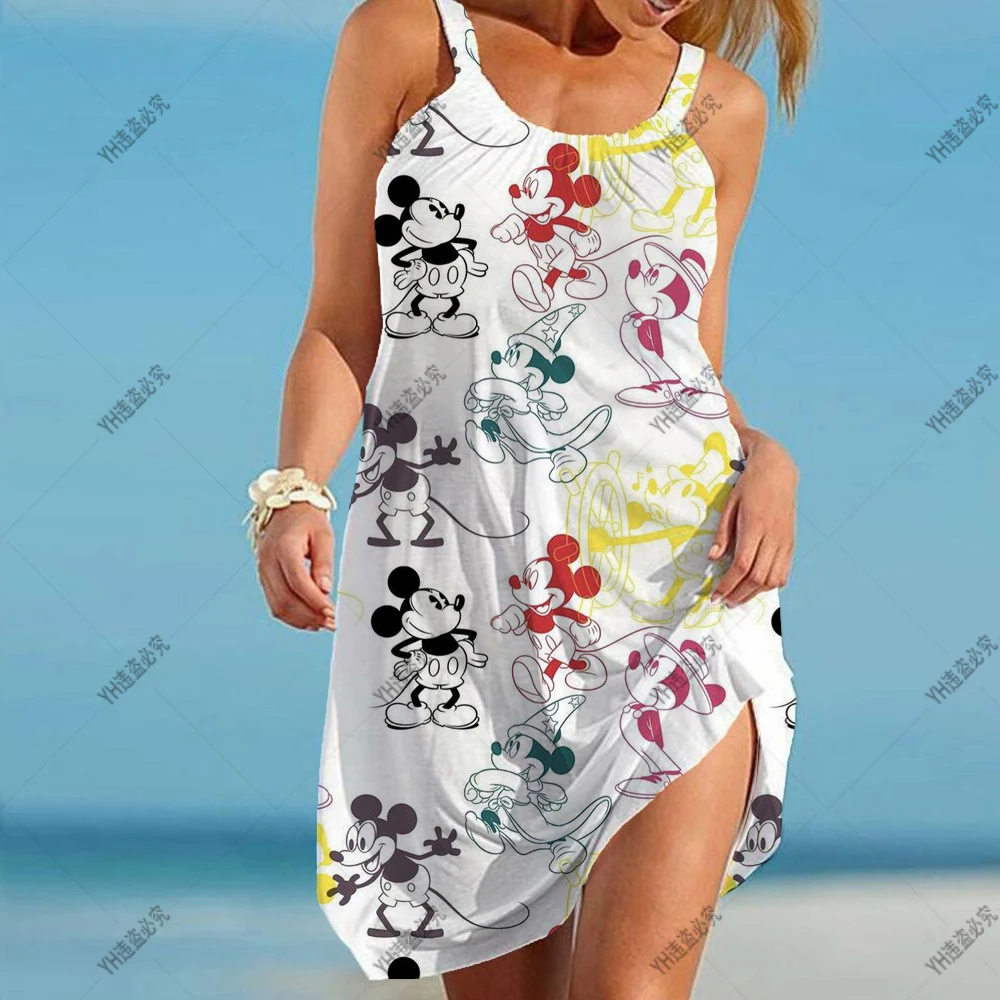 Летнее женское пляжное платье сексуальный купальник с Минни Маус из Диснея