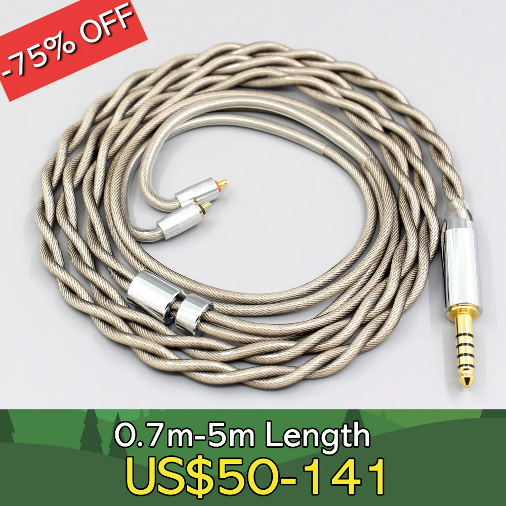 Type6 756 core 7n Litz OCC Silver Plated Earphone Cable For UE Live UE6 Pro Lighting SUPERBAX IPX 2 core 2.8mm LN007833