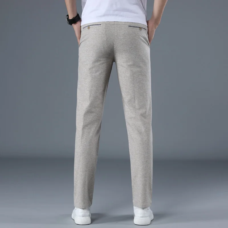 Брюки мужские тонкие хлопковые приталенные классические для бега работы