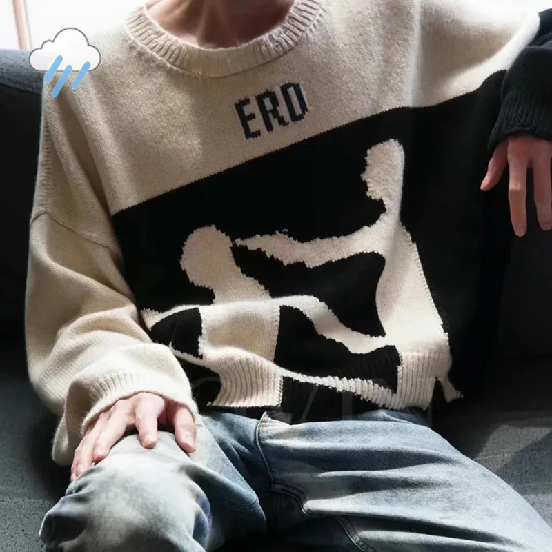 Повседневный свитер с цветными блоками Enfants Riches Deprimes для мужчин и женщин короткие