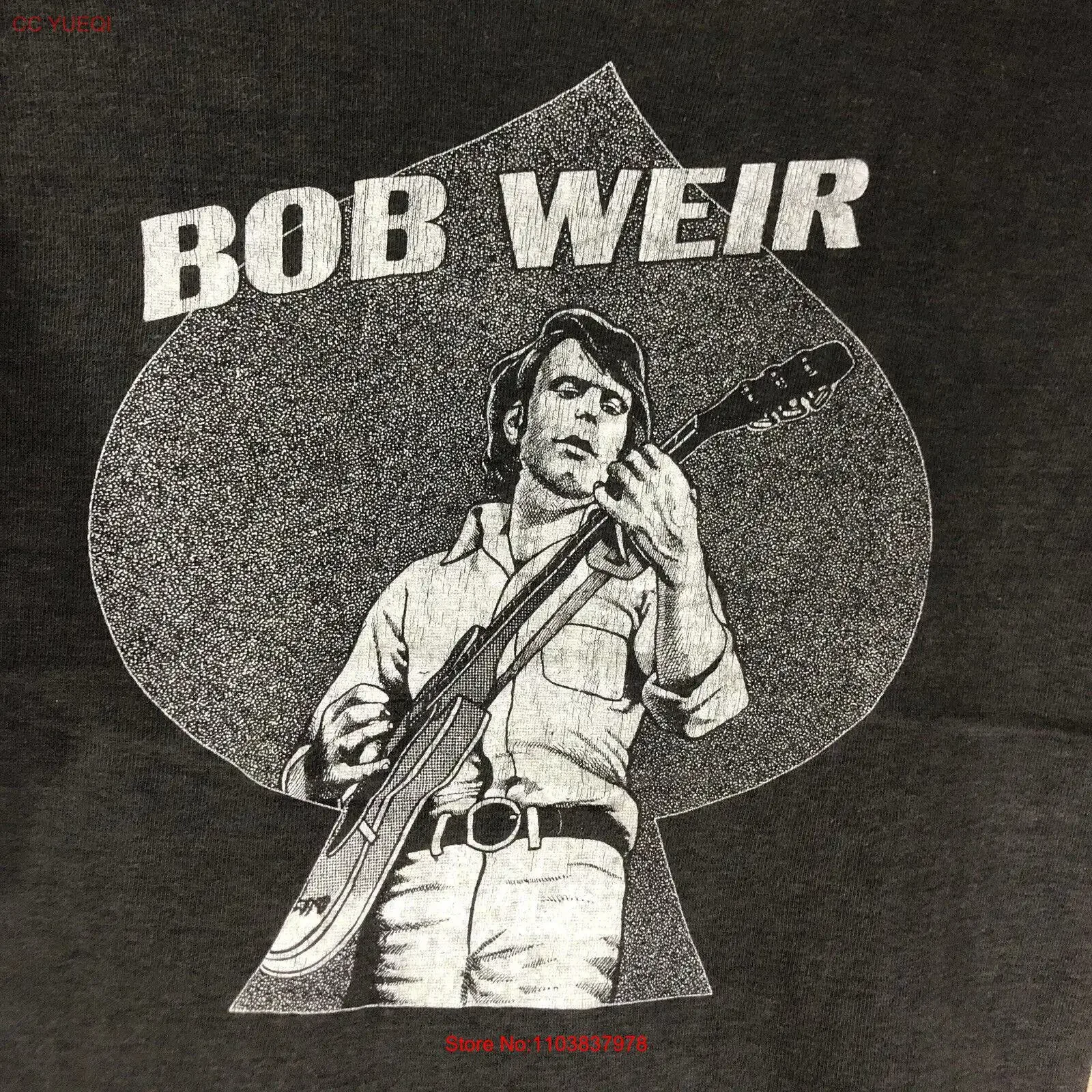 Фото Футболка Bob Weir Rock Country Band, классическая черная, размер S-5XL, 1J1074, винтажная, с эффектом потертости, мужская, для повседневной носки, модная уличная одежда №1