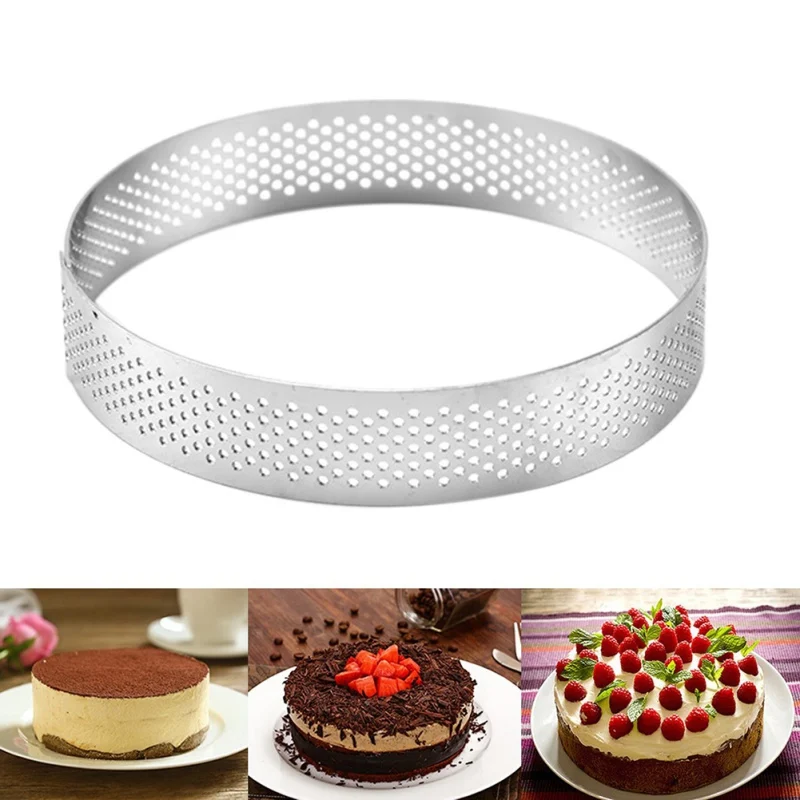 

Stainless Steel Tart Mold Ring Tartlet Cake Mousse Molds Cookies Pastry Circle Cutter Pie Ring