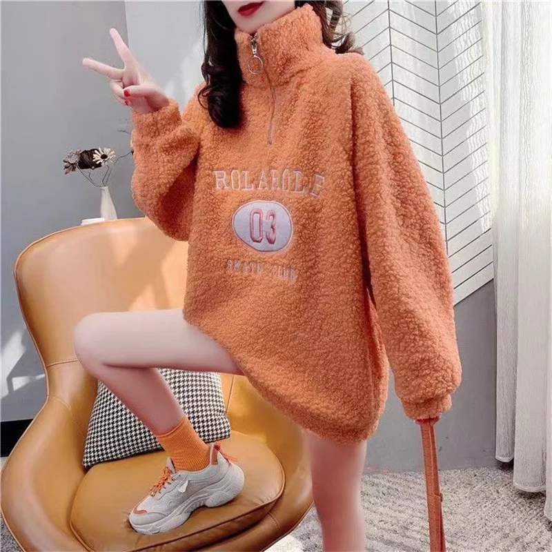 Плюшевая и толстая искусственная кожа для женщин ins2024 новая осенне-зимняя