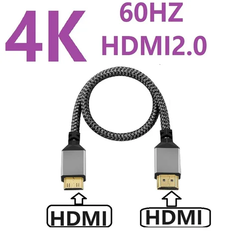 UHD HDMI-кабель, нейлоновая оплетка, совместимый с V2.0 HDMI-MINI HDMI, удлинитель, штекер-штекер, кабель hdtv tv
