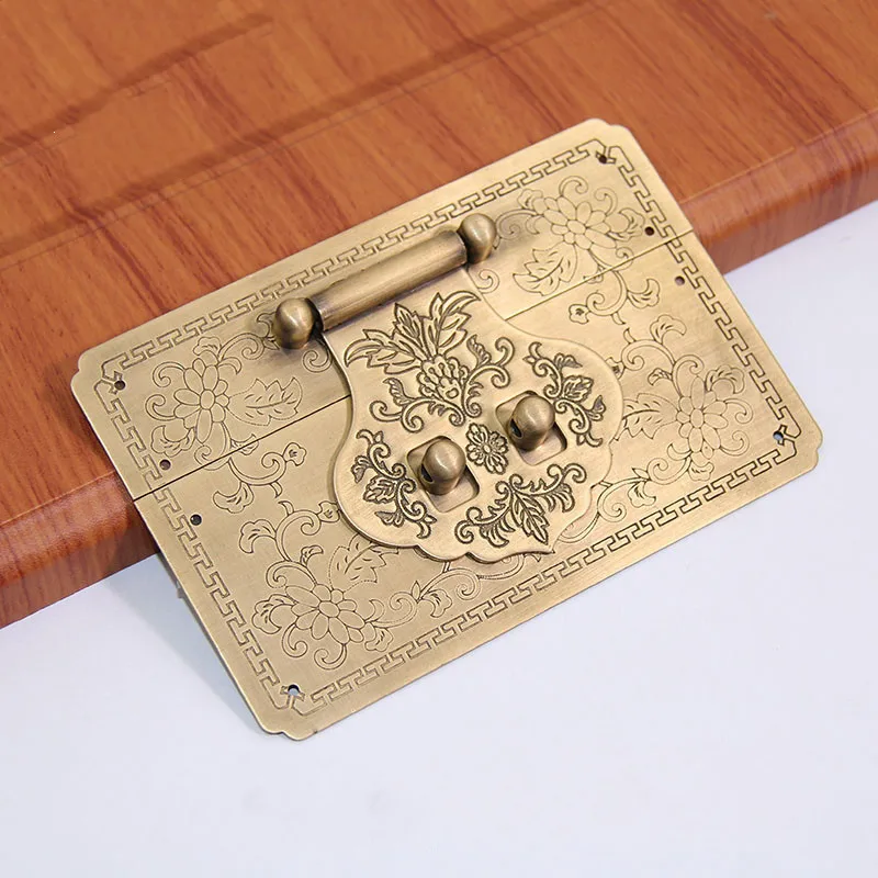 

Китайская антикварная Пряжка для коробки, пряжка в старинном стиле, деревянная квадратная пряжка для коробки, Винтажный Полный комплект фу...