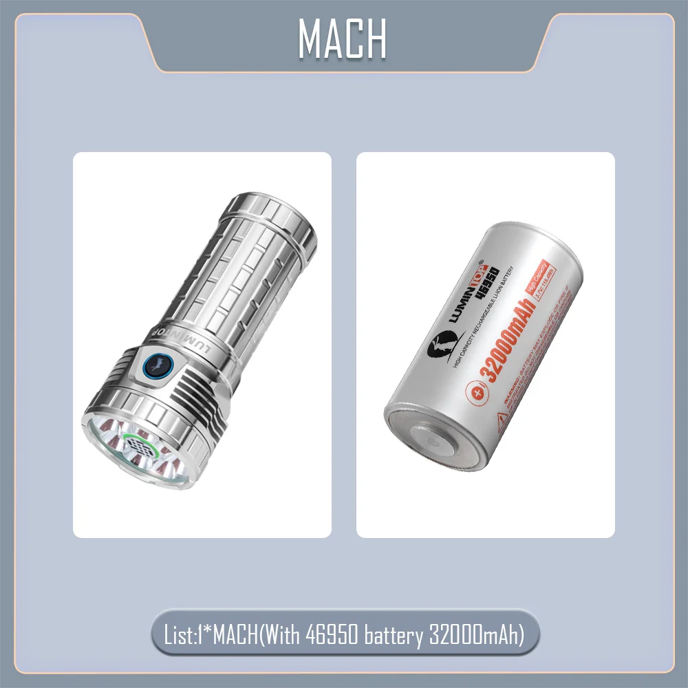 

LUMINTOP MACH портативный водонепроницаемый алюминиевый фонарик 32000 мАч 23000 люмен