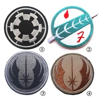 star wars jedi order embroidered fastener armband bounty hunter boba fett badge from mandalore crest tactical morale badge patch
