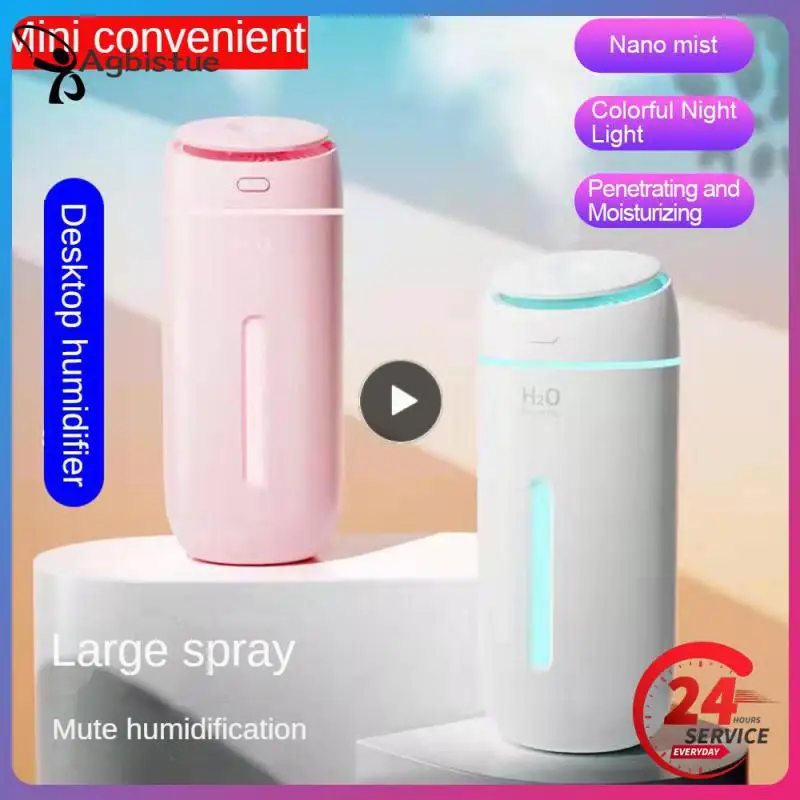 

1~8PCS 400ml Car Humidifier Soft Light Gradient Atmosphere Lamp Humidifier Essential Oil Diffuser Air Negative Ion