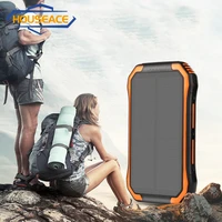 houseace wireless fast charging solar panel power bank travel power supply hiking battery charger with light 30000mah hq 0fff