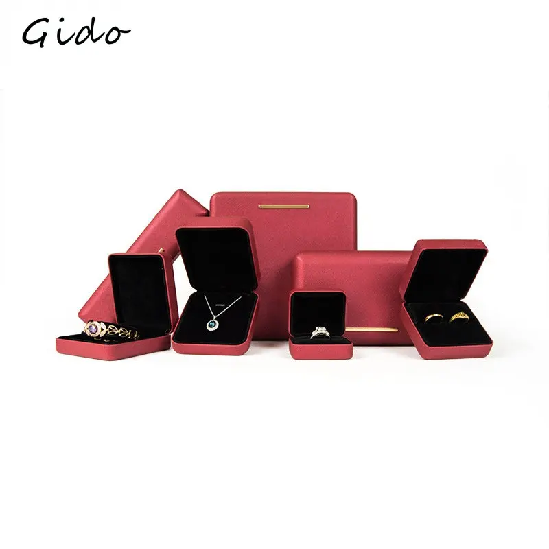 

PU Leather Double Bangle Box for Ring Bracelet Necklace Jewelry Store Gift Box Organizadores Jewelry Boxes and Packaging