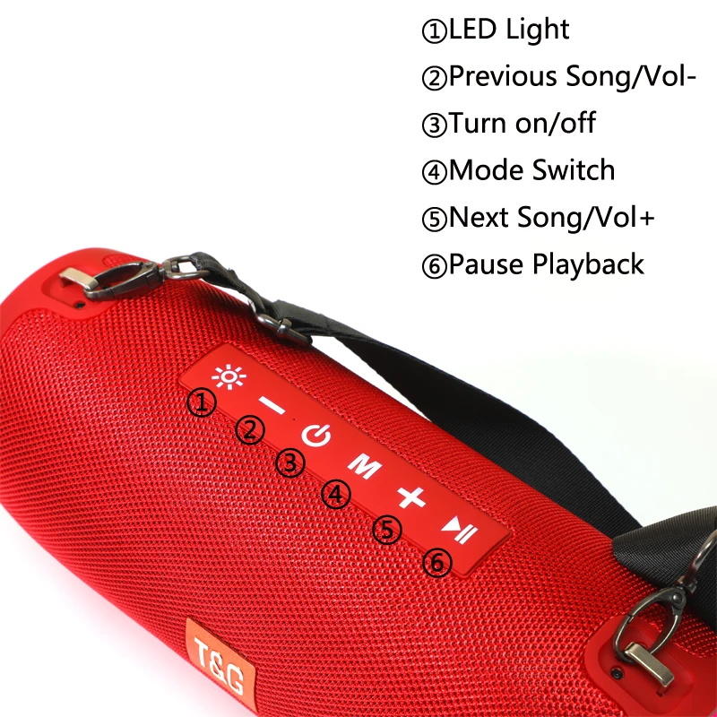 Беспроводной Bluetooth-динамик T &amp G TG322 высокой мощности Светодиодный светильник кой