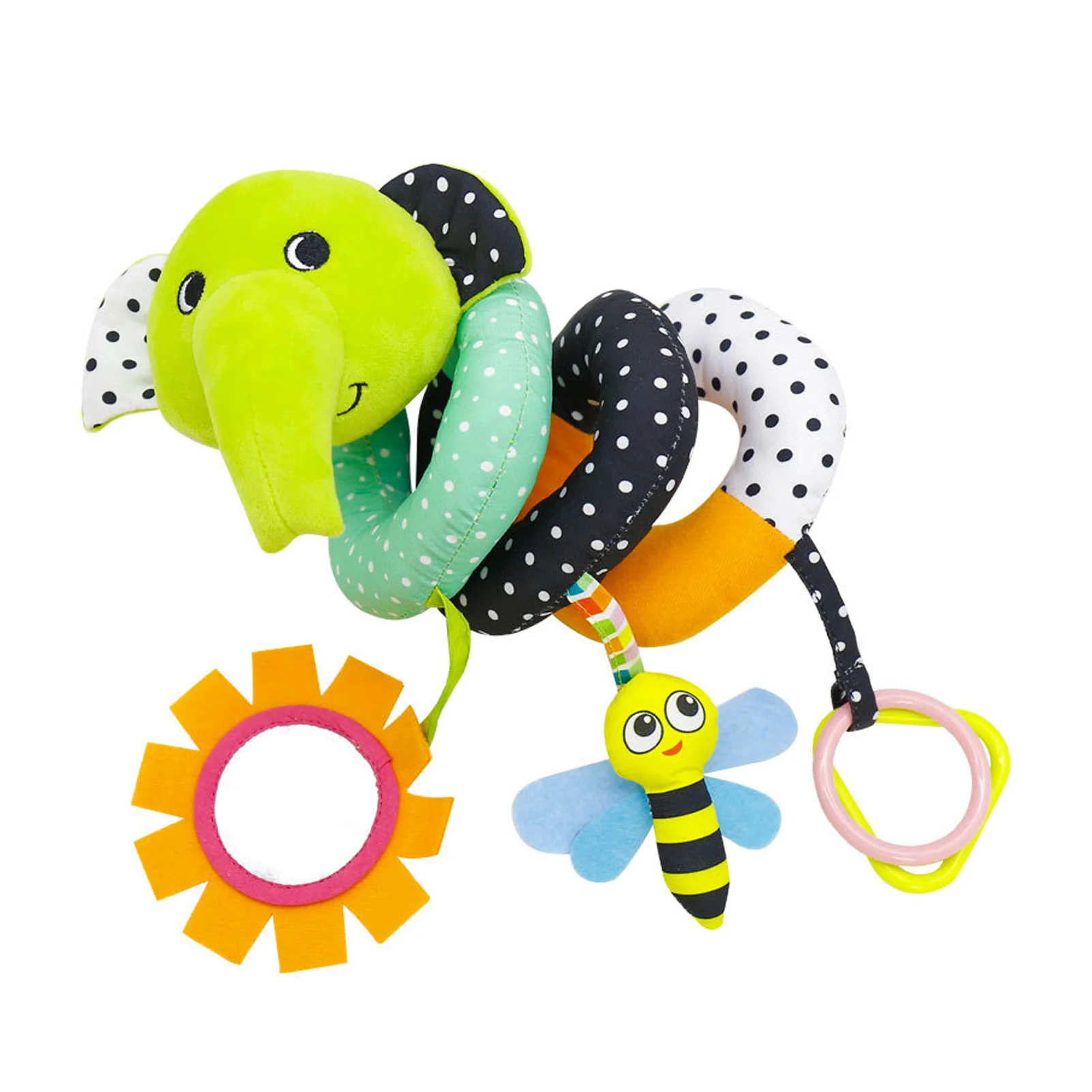 

Игрушка для детской коляски, детская подвесная игрушка с зеркалом и зубцами для коляски, мобиль для детской кроватки, мягкая сенсорная игру...