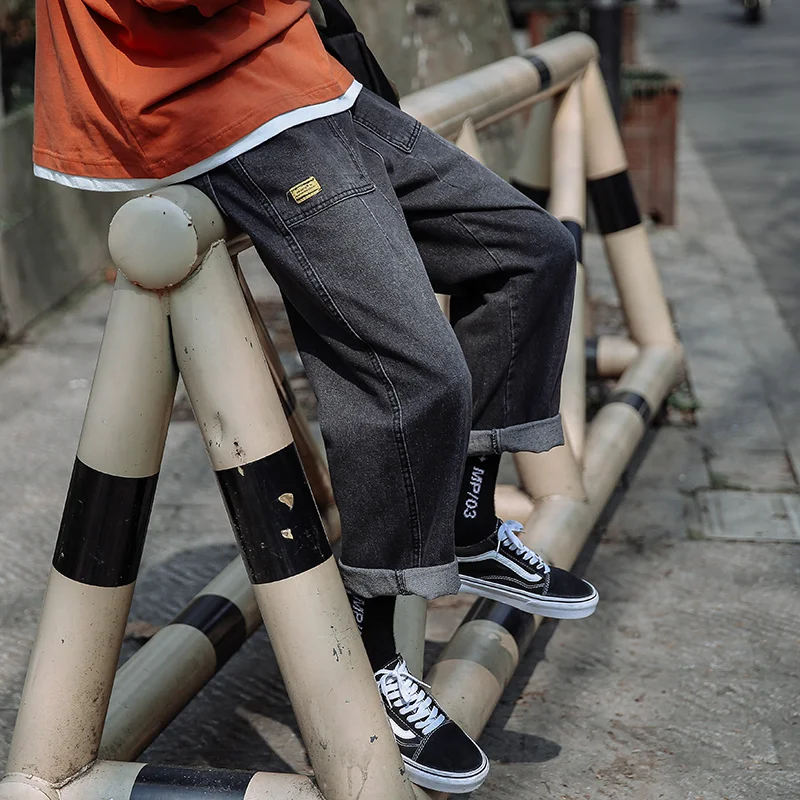 Autumn Baggy Black Jeans Men Fashion Casual Retro Straight Jeans Men Streetwear Hip Hop Loose Denim Pants Mens Trousers S-3XL