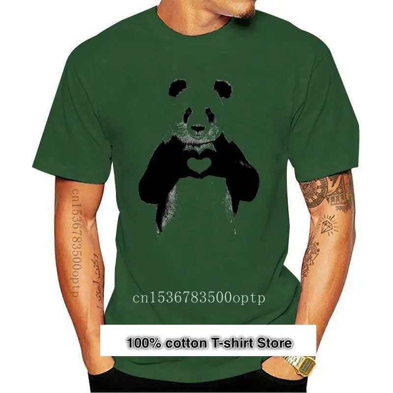 

Camiseta de PANDA BANKSY LOVE para hombre, camisa de moda Unisex, RETRO, oso HERZ, HIPSTER, divertido, informal, orgullo