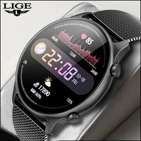 2022 lige men women smartwatch bluetooth waterproof heart rate sport fitness tracker smart watch men bracelet for iphone android