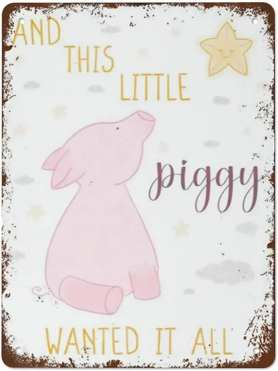 

Детская Настенная картина с милыми животными для детской комнаты, рисование животными, детская художественная печать, Настенная картина с поросенком, детский домашний декор, металлический жестяной