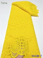 xiya lace yellow color milk silk lace fabric african tissue cord lace fabric with stones embroidery nigeria lace fabric apw5022b