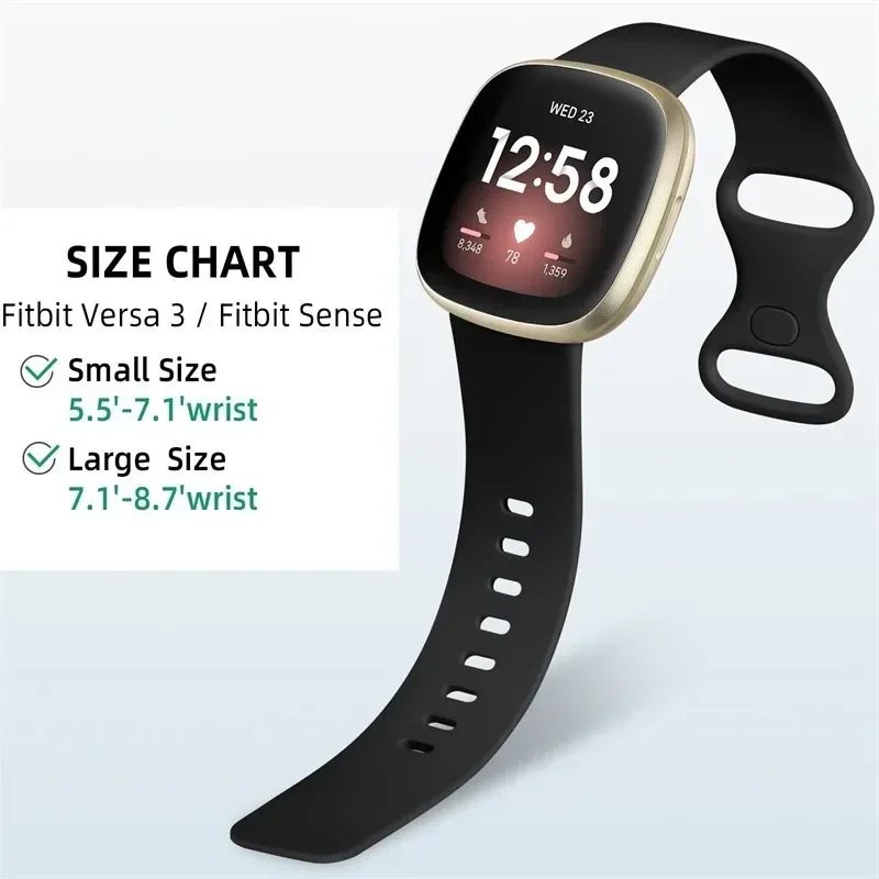 Силиконовый спортивный ремешок для Fitbit Versa 3 аксессуар умных часов мягкий браслет