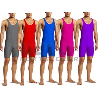 plain color wrestling singlet bodysuit leotard outfit underwear gym sleeveless powerlifting clothing swimming running skinsuit