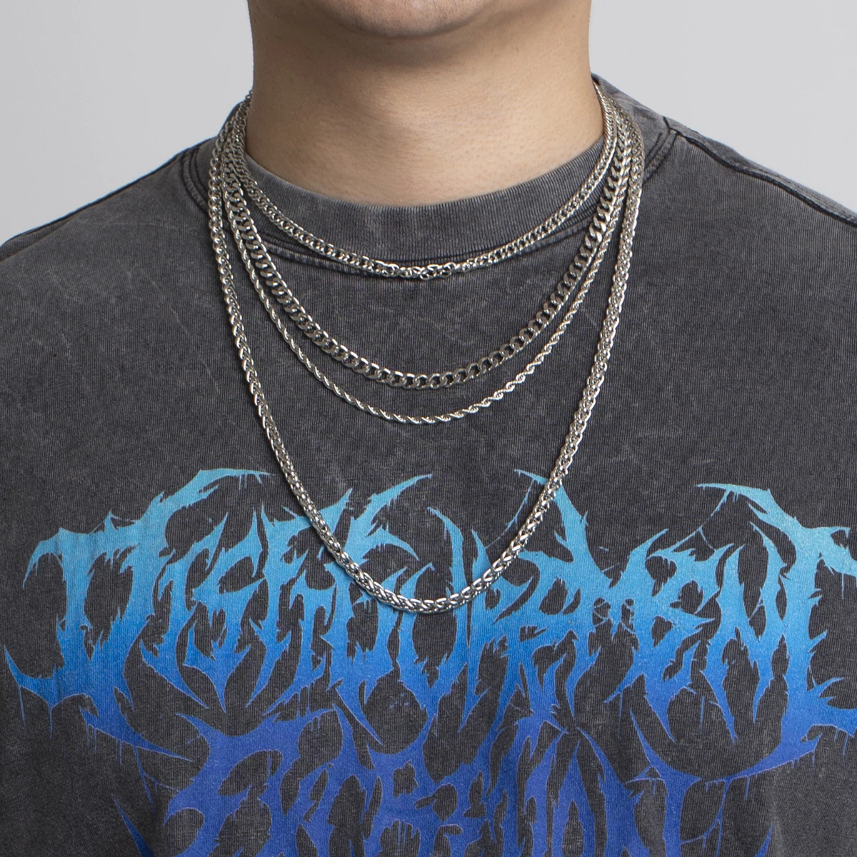 

Кунджо, новый индивидуальный дизайн, кубинская панковская цепь, многослойное агрессивное ожерелье в стиле хип-хоп для женщин и мужчин, ювел...