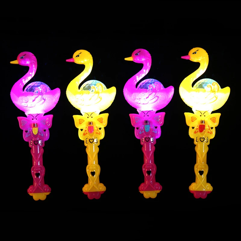 

Креативная Красивая мигающая Лебедь светящаяся проекция волшебная палочка светящаяся проекция мигающая палочка для девочек светящаяся игрушка подарок