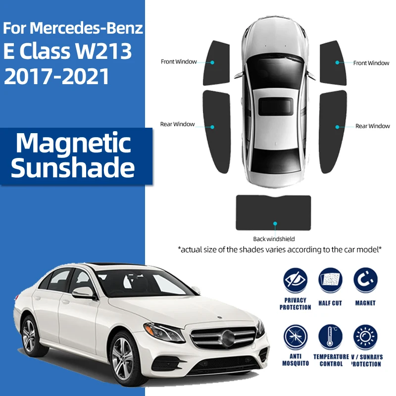 Фото Для Mercedes Benz E Class W213 2016-2023 магнитный автомобильный солнцезащитный щиток переднее лобовое стекло занавеска задняя боковая детская солнцезащитная шторка №1