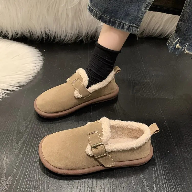 

Korean Shoes Casual Female Sneakers Women's Moccasins Round Toe Loafers Fur Soft Autumn Slip-on 2023 Winter New Fall Slip On Fas