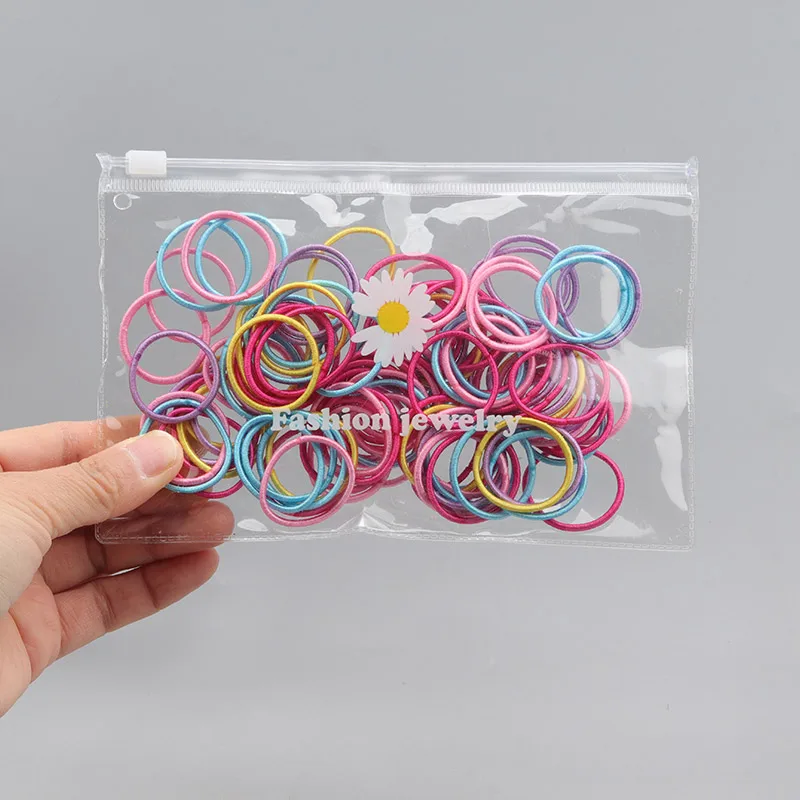 

100pcs Children's Hair Ring Rubber Band Hair Decoration Little Girl Elastic Hair Band Hair Accessories Cute Princess Headdress