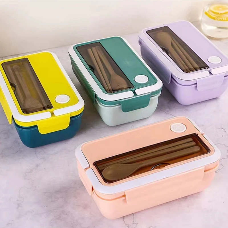 Большой вместительный студенческий ланч-бокс корейский герметичный ящик для