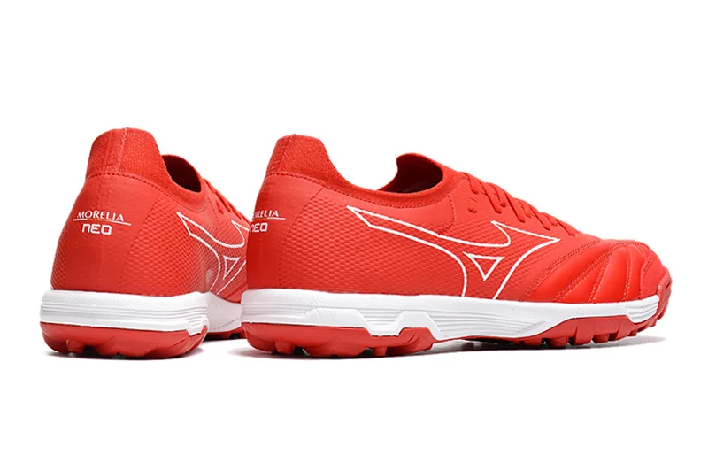 Original Mizuno Creation MORELIA NEO Knitting TF Men's Sports Shoes Mizuno Outdoor Sneakers Red Color Size Eur 40-45