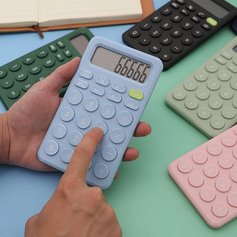 

Электронный мини-калькулятор карамельных цветов, милый учебный тестовый калькулятор для дома, офиса, школы, инструменты для финансовый счета