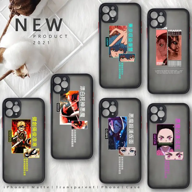 

anime Jujutsu Attack.Hunter demon Phone Case For iphone 13 12 11 8 7 plus mini x xs xr pro max matte transparent cover