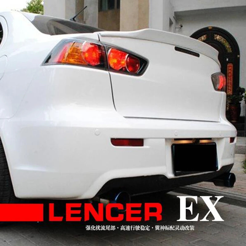 Фото For Mitsubishi Lancer EX Evo 2008 2009 2010 2011 2012 2013 2014 2015 ABS Plastic Unpainted Primer Color Rear Trunk Wing Spoiler №3