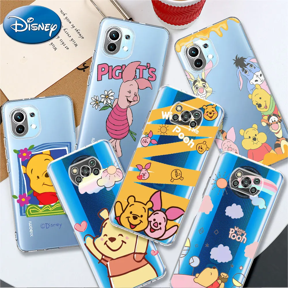 

Winnie Pooh Bear Tigger Case For Xiaomi Mi Poco X3 NFC 10T Pro 5G Soft Capas for Redmi Note 11 10 9s 9 8 7 9A 9C Phone Coque