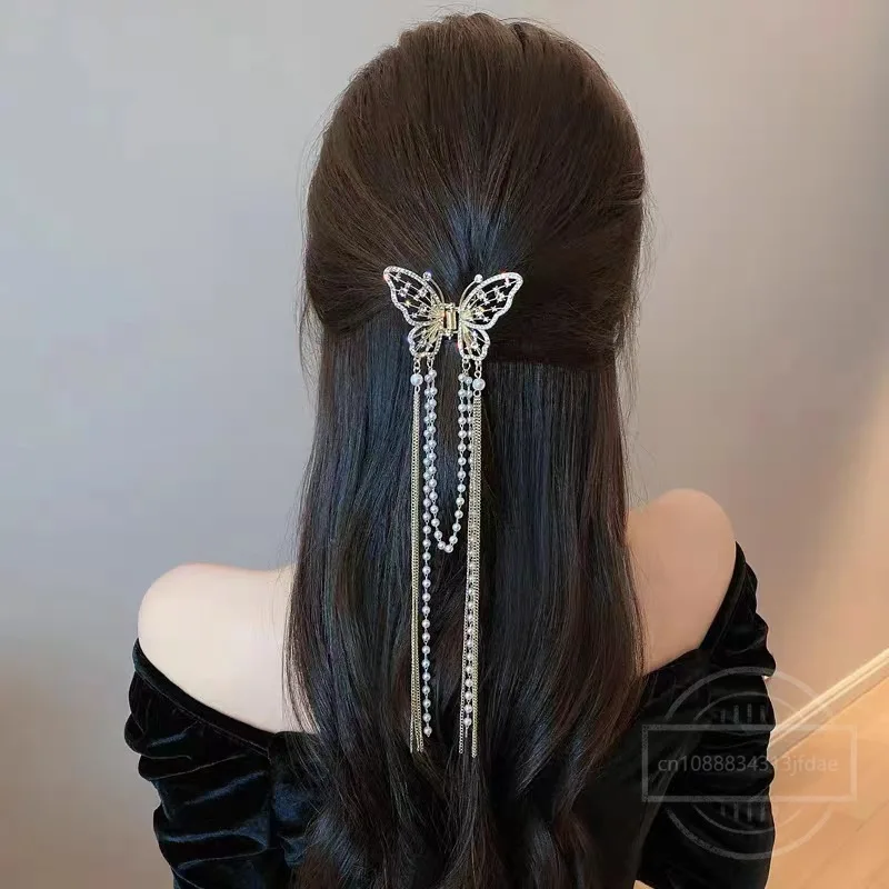 Новая заколка для волос с кисточкой-бабочкой корейский дизайн простой