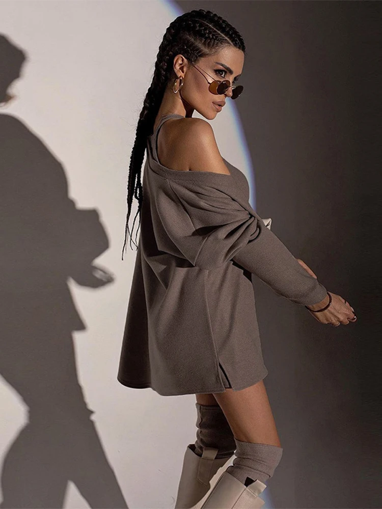 Женский свободный пуловер с V-образным вырезом длинным рукавом - купить по