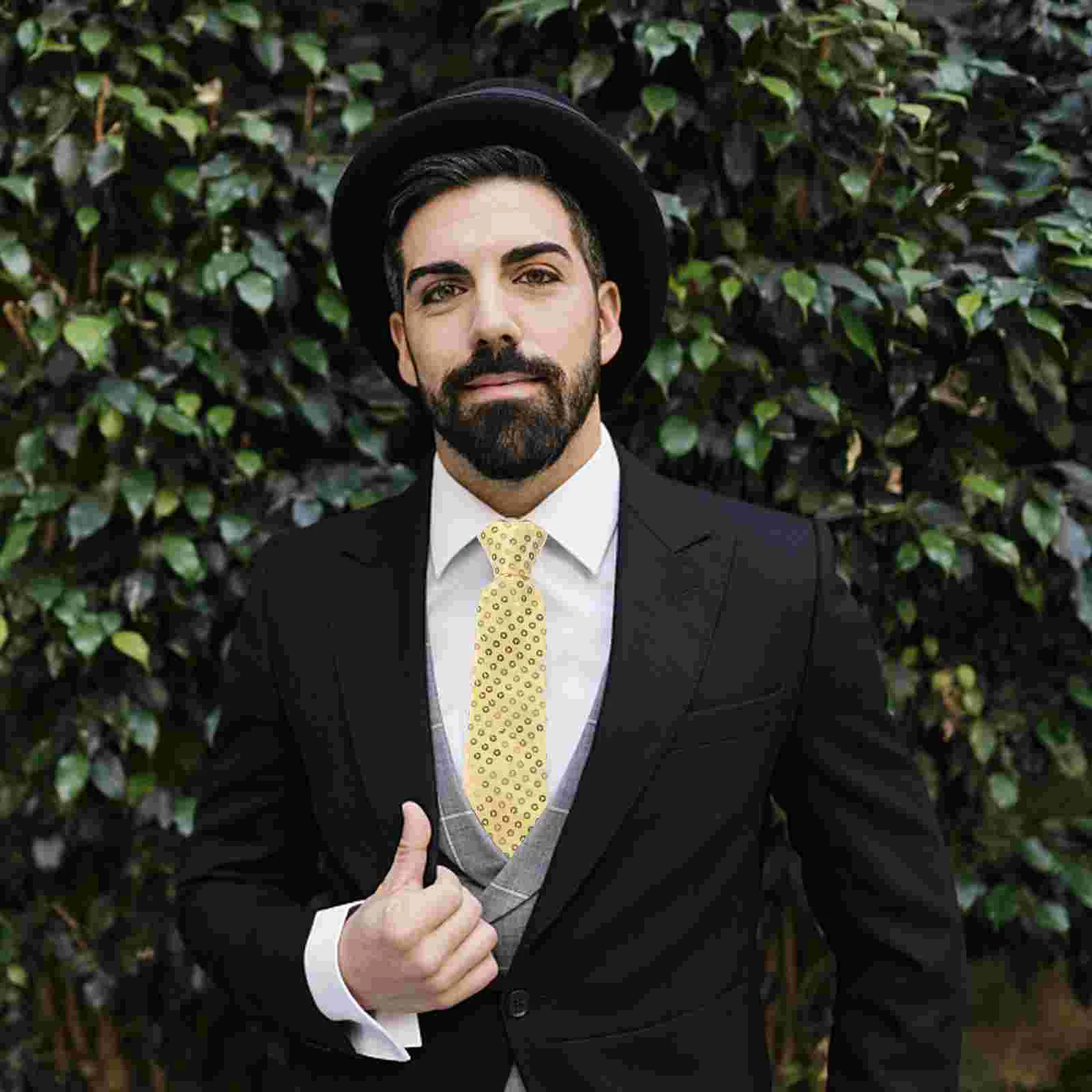 

Men's Neckties Costume Accessories Bow Ornament Sequins Prop Man Festival Cosplay Outfit