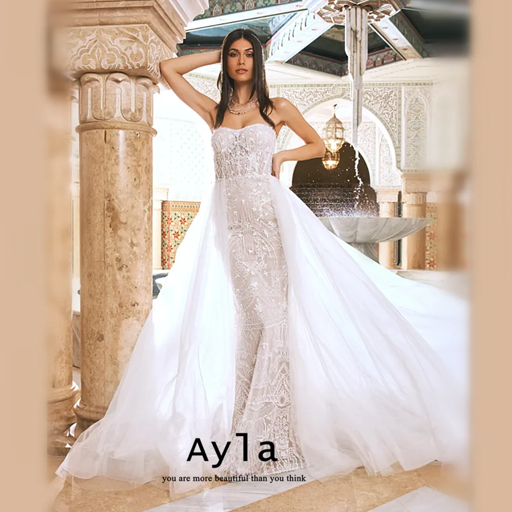 

Grace Mermaid Wedding Dress With Lace Embroidery Bride Dress Sweep Train Bridal Gown Bride Robe Bridal Gowns Vestidos De Novia