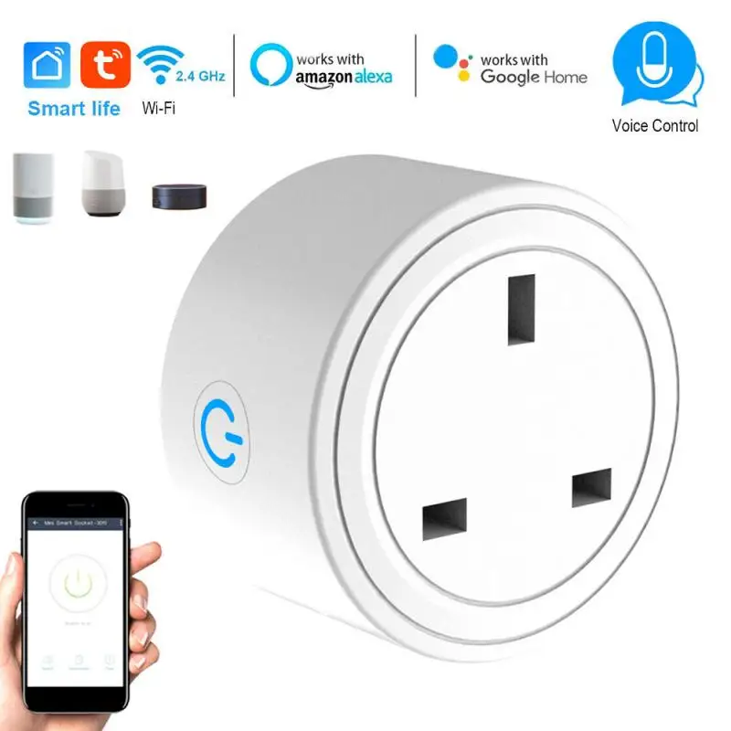 

10A EU Smart Wifi Power Plug With Timing Function Smart Home Wifi Wireless Socket Outlet Works With Alexa Google Home Tuya App
