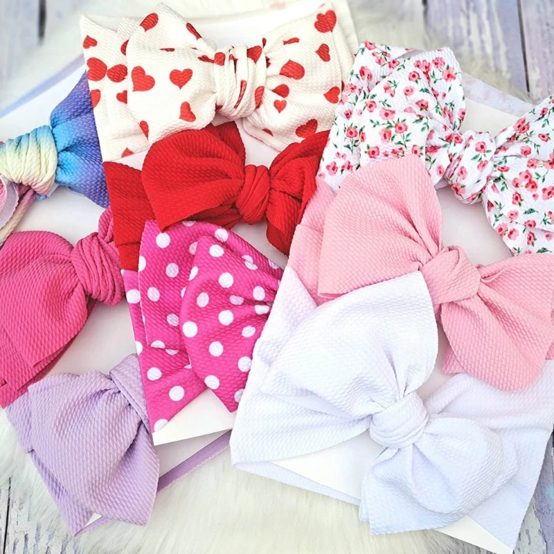 

3 Pcs/Set Baby Girls Lovely Bow Hairband Elastic Wide Headband Stretch Knot Bandanas Turban Headdress Clothing Accessories