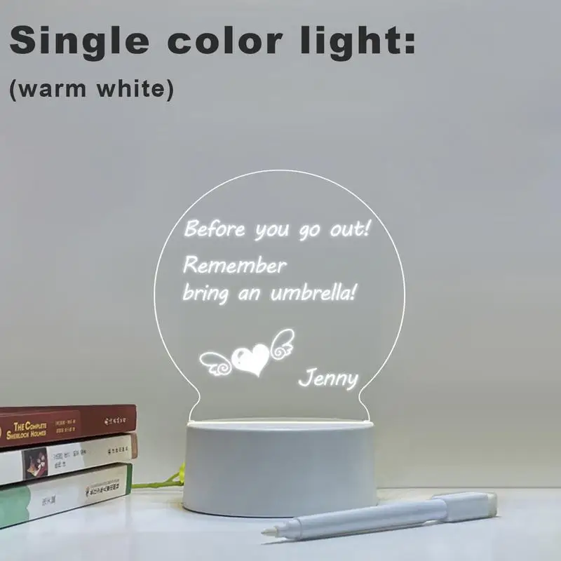 Акриловая светодиодная доска для письма 3-цветная настольная заметок ночник