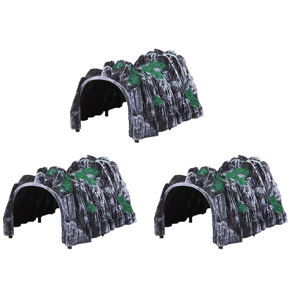 

3pcs Simulation Cave Models Plastic Railway Train Tunnel Figurines Toys for Kids