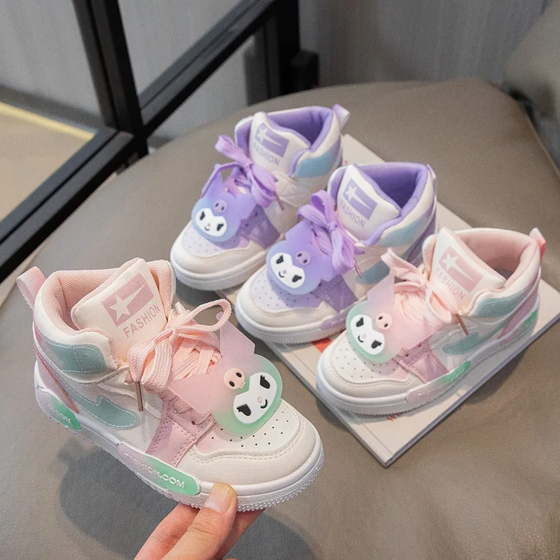 

Autumn Winter Kuromi Sanrio Kawaii Anime Sneakers Girly Heart Cartoon Cute Caual Board Shoes Lovely Toys for Girls