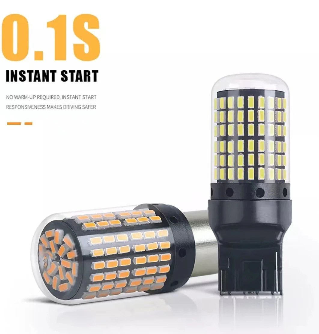 1x14 8 Вт 12 в супер яркие 1157 BAY15D 2357 2057 светодиодные лампы Красные 144-SMD 3014 чипы для