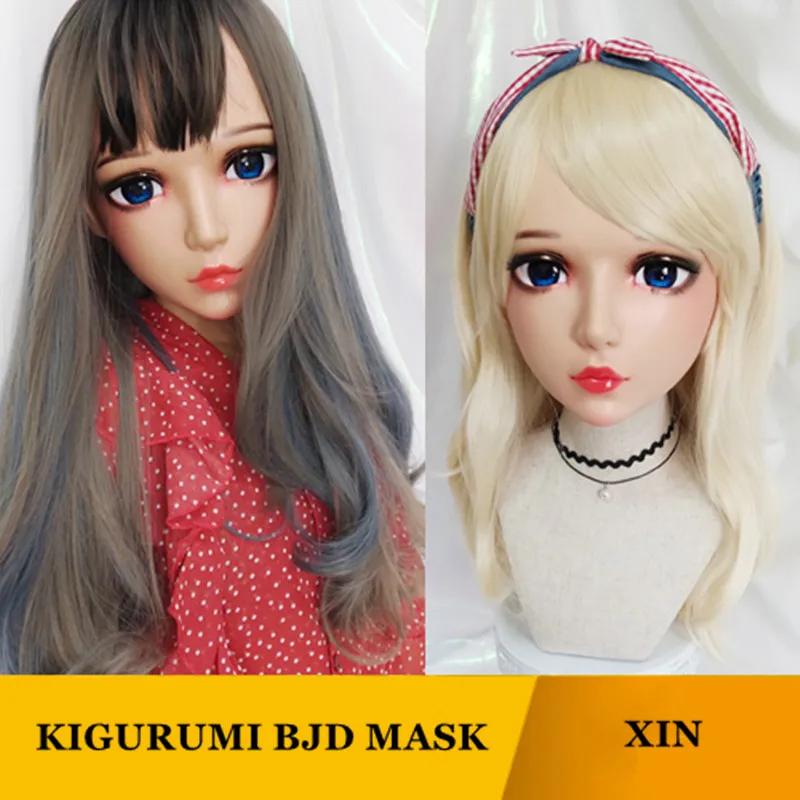 

(GL Xin) Silicone Kigurumi Mask Novelty BJD Doll Halloween Cosplay Women Men Party Role Play Crossdressing Anime Mask