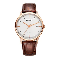 berny automatic mechanical watch miyota 9015 date minimalistic luxury male clock 5atm waterproof watch for men relogio masculino