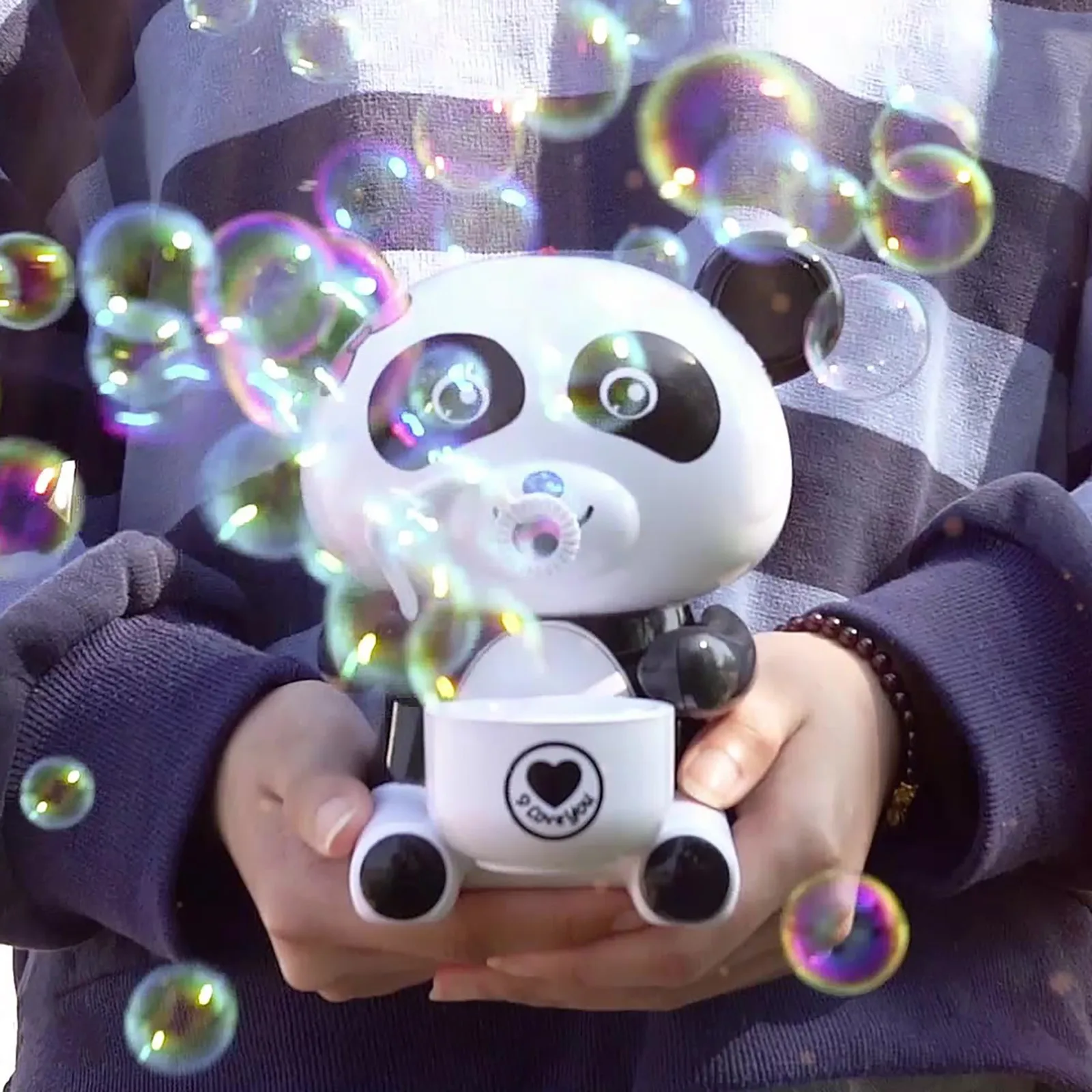 

Lovely Automatic Giant Pandas Bubble Machine Bubble Summer Children's Outdoor Toys